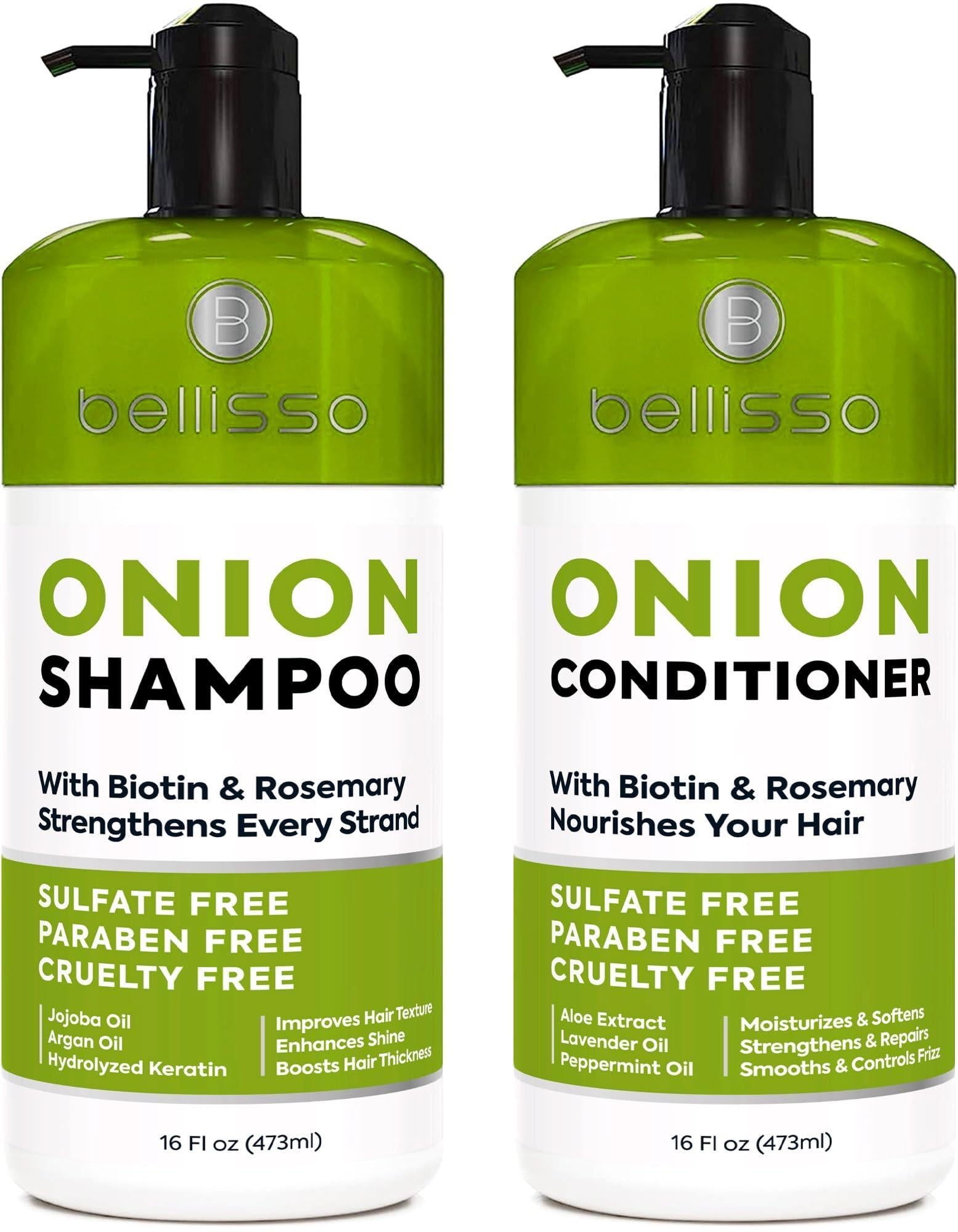 Onion Shampoo and Conditioner Set With Rosemary and Biotin Thickening Products