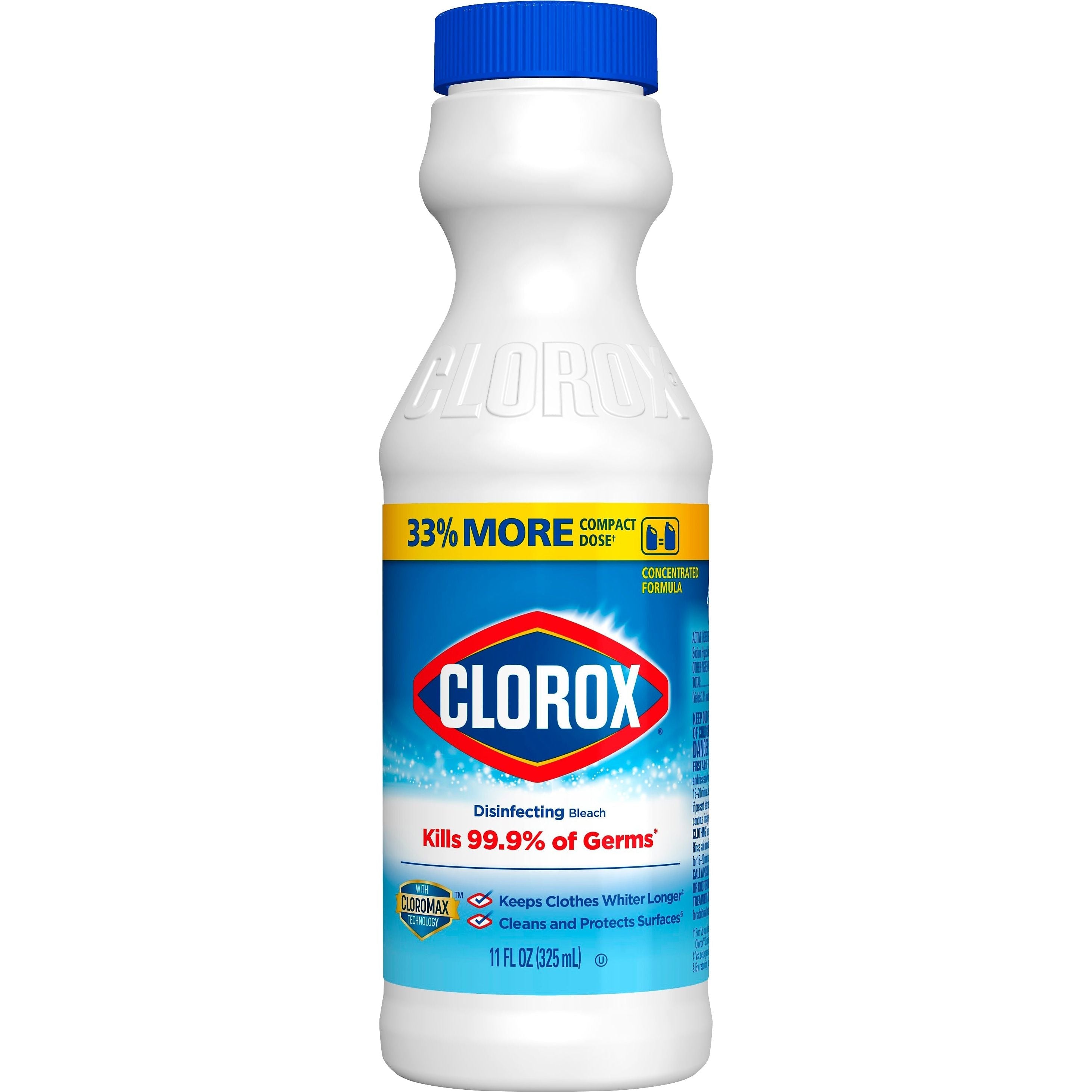 Clorox Disinfecting Bleach, Concentrated Formula, Regular - 11 Ounce Bottle