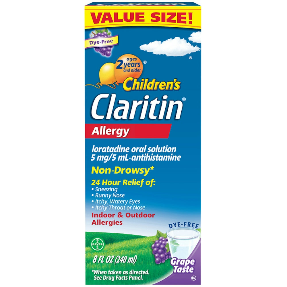 Claritin® Children's Allergy Relief 5 mg/5 mL Grape Solution, 240 mL