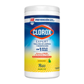 Clorox Disinfecting Wipes, 1-Ply, 7 X 7.75, Crisp Lemon, White, 75/Canister, 6 Canisters/Carton