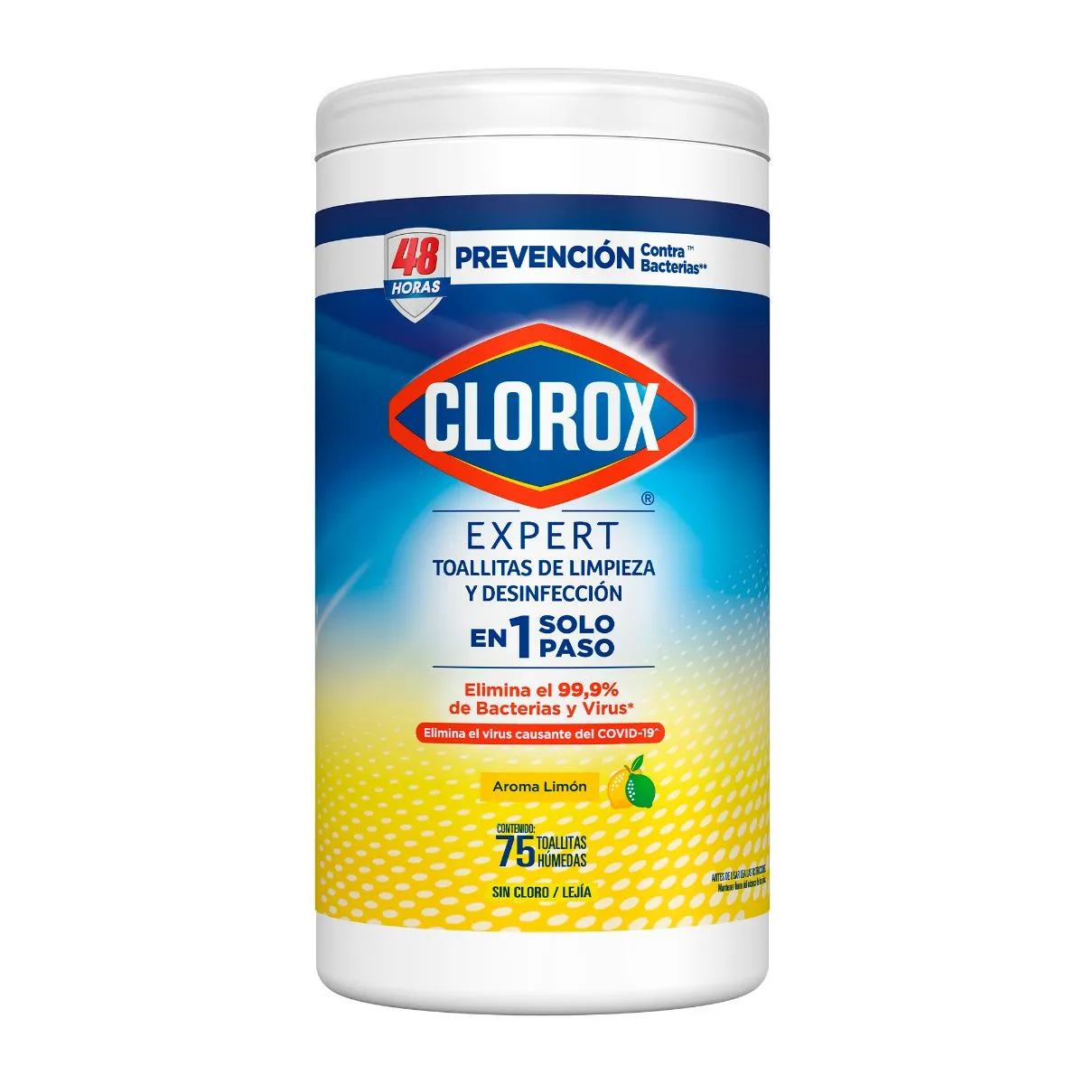 Clorox Disinfecting Wipes, 1-Ply, 7 X 7.75, Crisp Lemon, White, 75/Canister, 6 Canisters/Carton