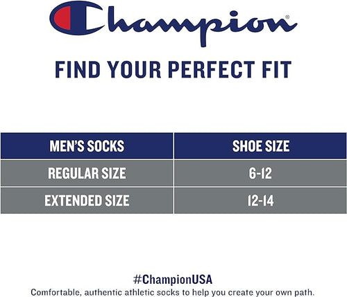 12-Pack Champion Super No Show Socks - Assorted Colors