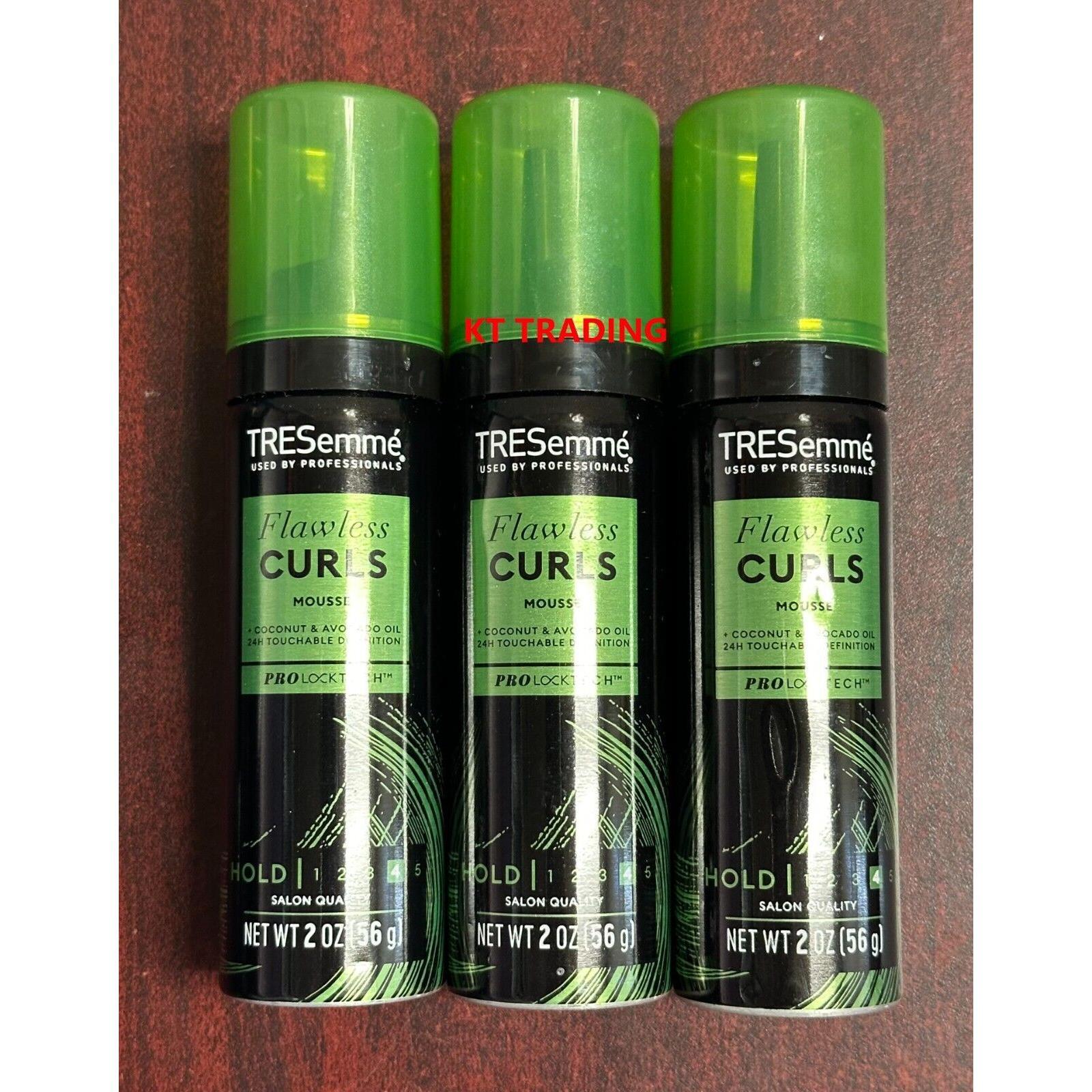 TRESemmé 3-Pack) TRESemme FLAWLESS CURLS Pro Quality 24H Hold Styling MOUSSE Travel Size