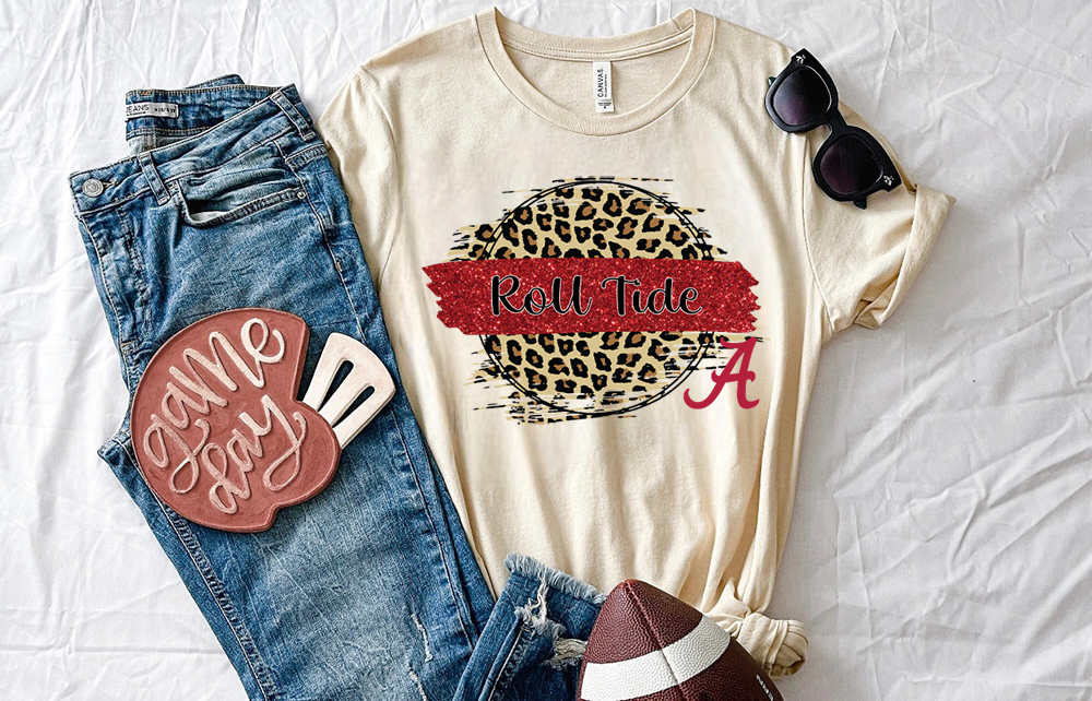 Alabama Crimson Tide w/ Leopard Circle
