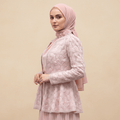 2-Piece Pearl Beaded 3D Rose Embroidered Jacket & Chiffon Pleated Maxi Dress Set(MS401)