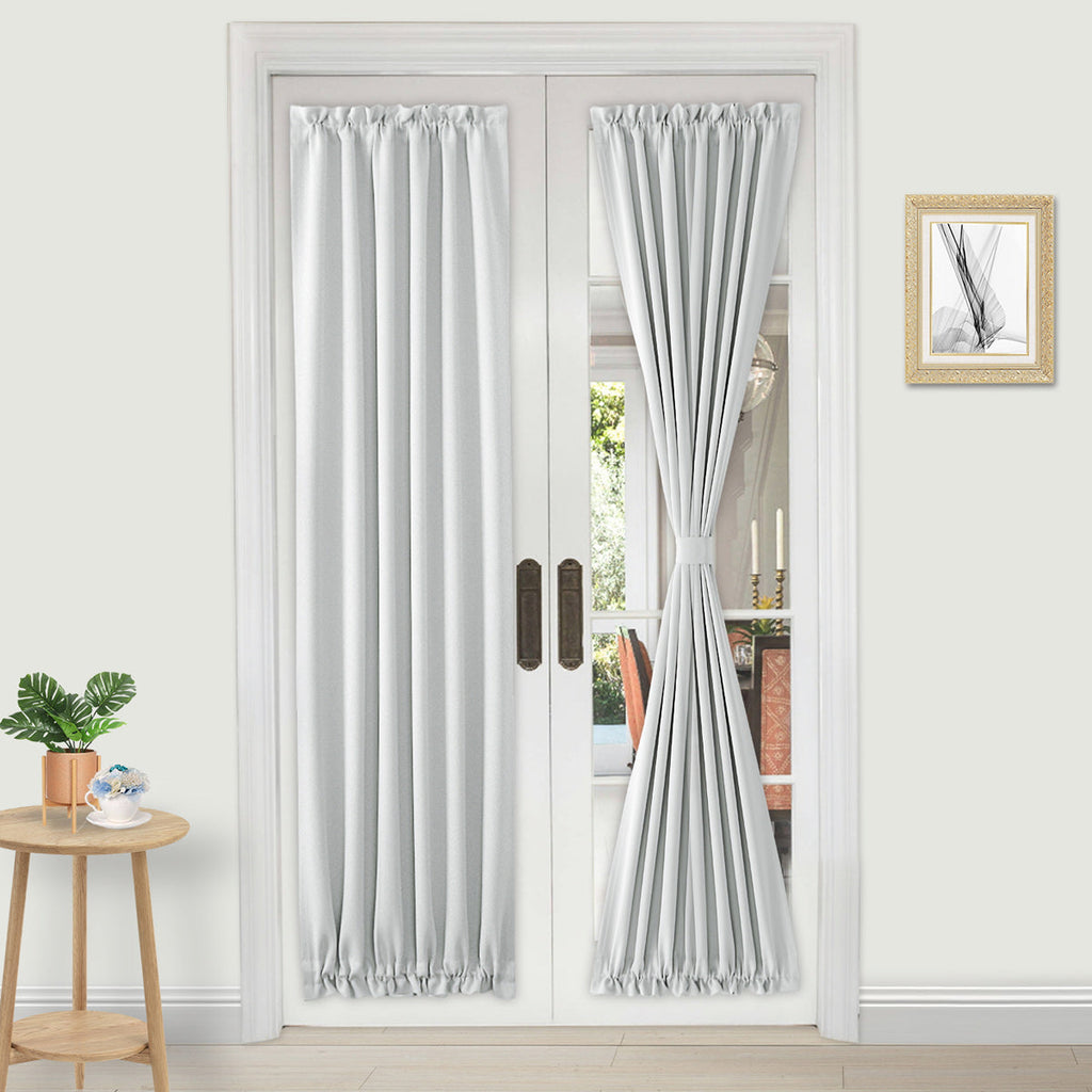 DWCN French Blackout Door Curtains, 1 Curtain Panel with Tieback