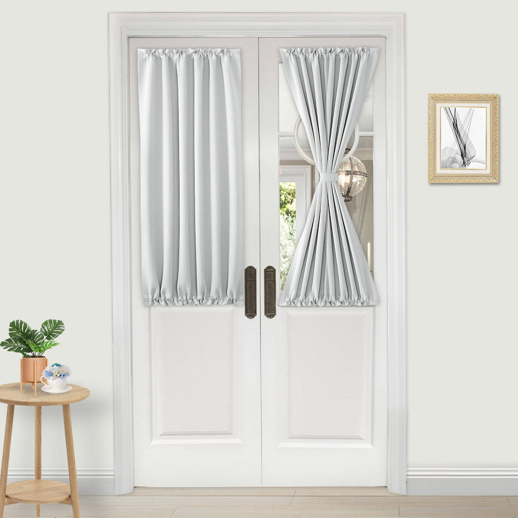 DWCN French Blackout Door Curtains, 1 Curtain Panel with Tieback