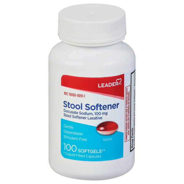 LEADER™ Stool Softener Laxative 100 mg Gelcap, 100 EA