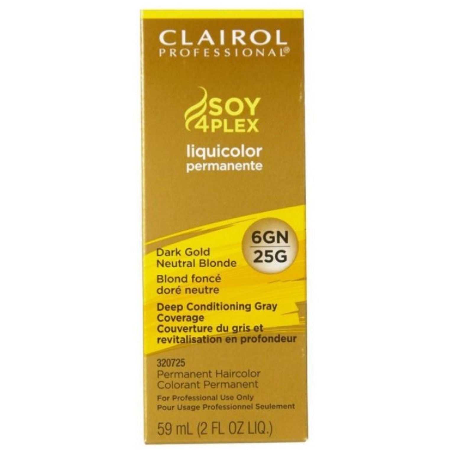 Clairol Professional Soy4Plex 6GN/25G Dark Gold Neutral Blonde LiquiColor Permanent Hair Color