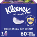 Kleenex® Ultra Soft™ 3-Ply Facial Tissue Cube Box, 60 Tissues
