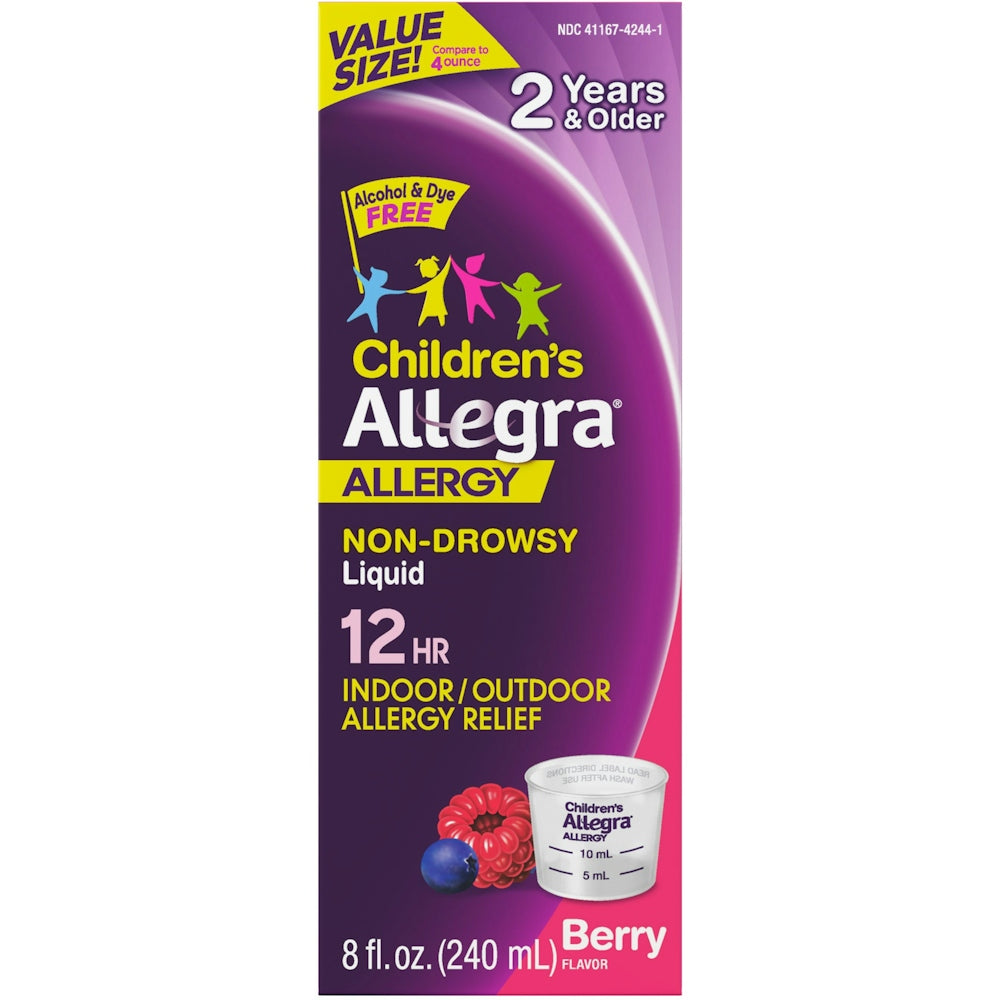 Allegra Value Size Children's Liquid Berry Flavor Allergy 8 Fl Oz