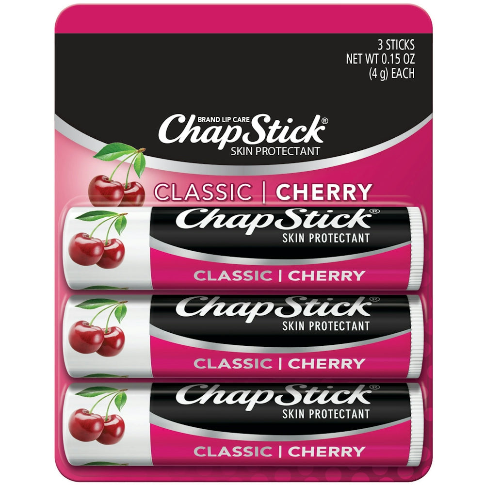 ChapStick Classic Cherry Skin Protectant  3- 0.15 Oz Sticks