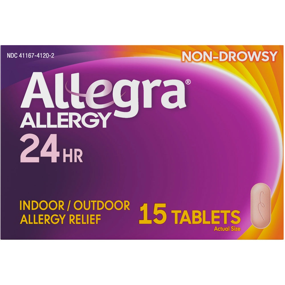 Allegra Adult Non-Drowsy Allergy Relief, 24 Hour (180mg), 15 Tablets
