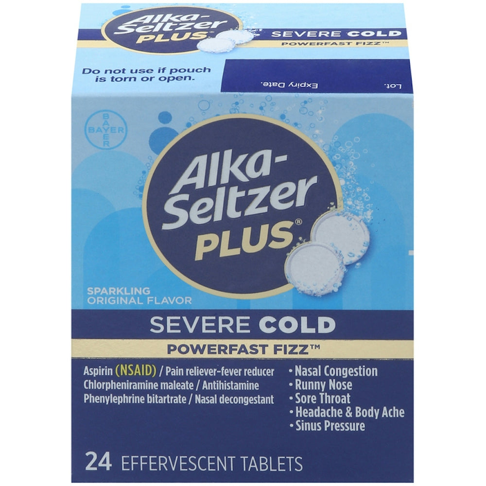 Alka-Seltzer Plus® Severe Cold Sparkling Effervescent Tablet, 24 EA