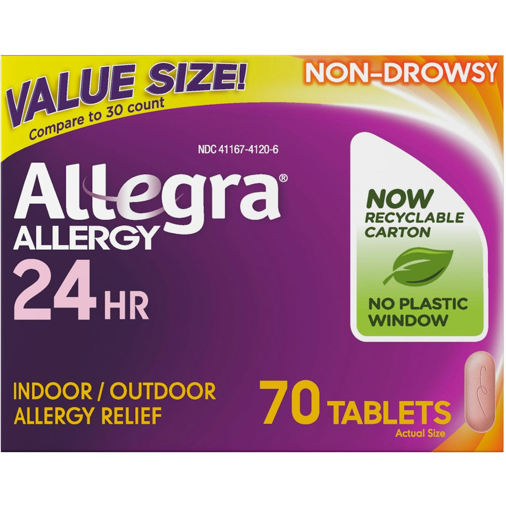 Allegra® Allergy Relief 180 mg 24-Hour Tablet, 70 EA