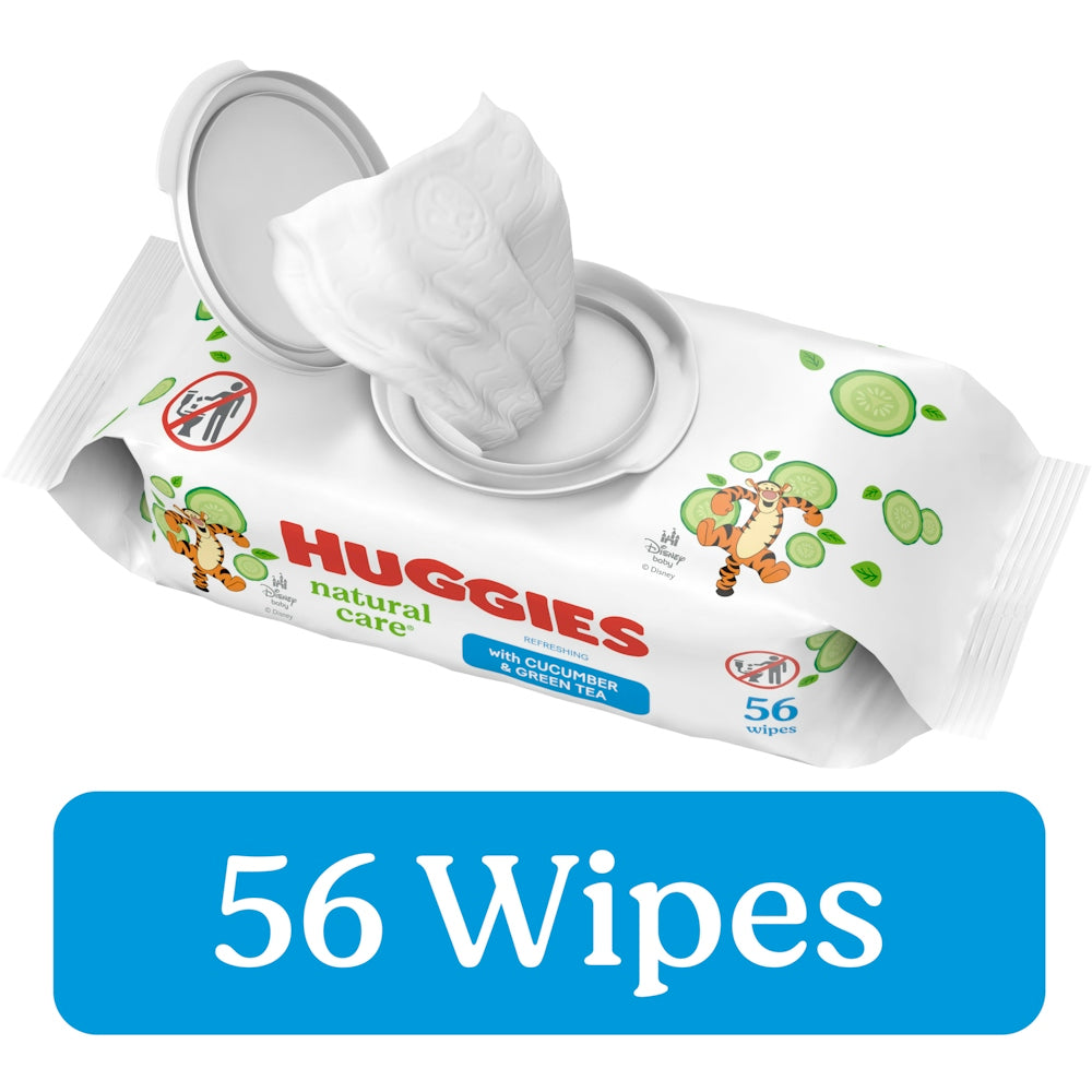 Huggies Natural Care Refreshing Baby Wipes Cucumber & Green Tea, 56
