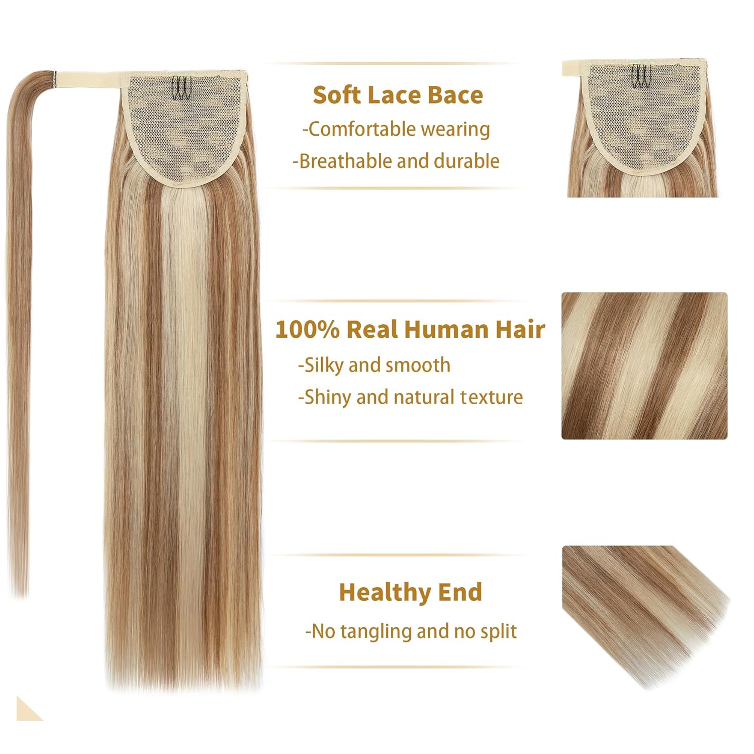 VIP Ponytail Silky 18" 100% Human Hair Extension