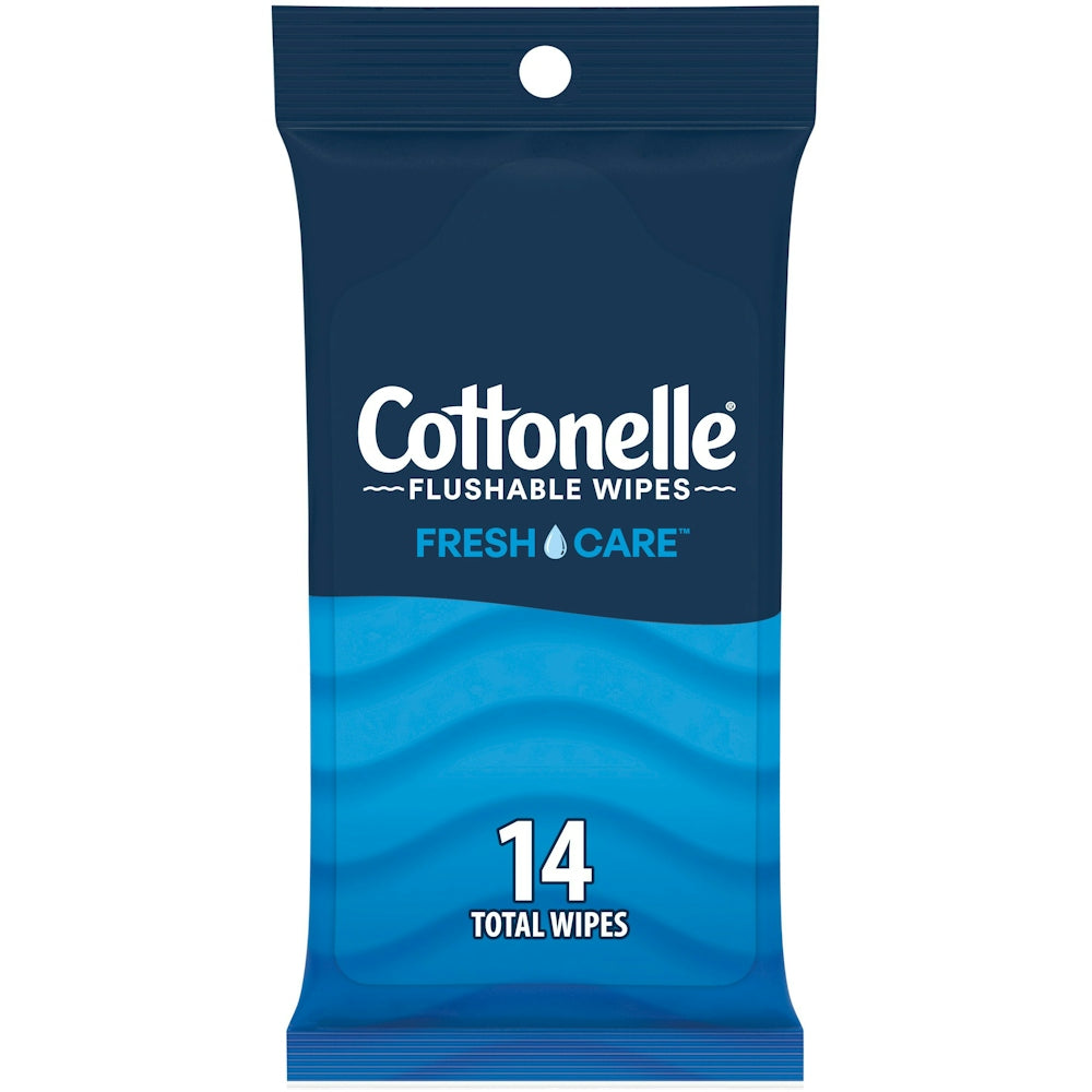 Cottonelle Flushable Wipes Travel Pack, 8 Packs of 14 Count (112 Total Wipes)