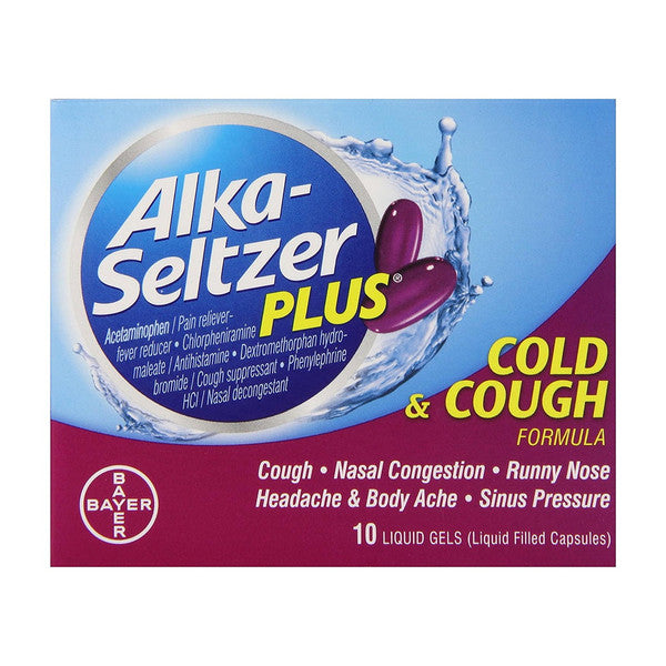 Alka-Seltzer Plus Cold & Cough Relief, Liquid Gels (10 Count)