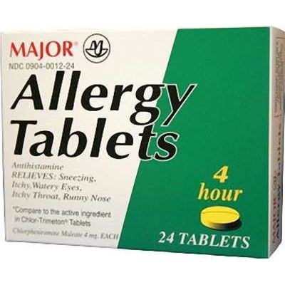 Major Allergy Relief - Chlorpheniramine Maleate 4 mg, 24 Tablets