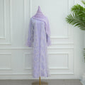 3D Floral Mesh Open Abaya (MOA288)