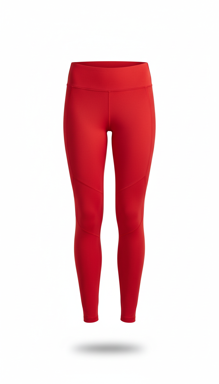 Energize Red Technical Leggings with Power Mesh