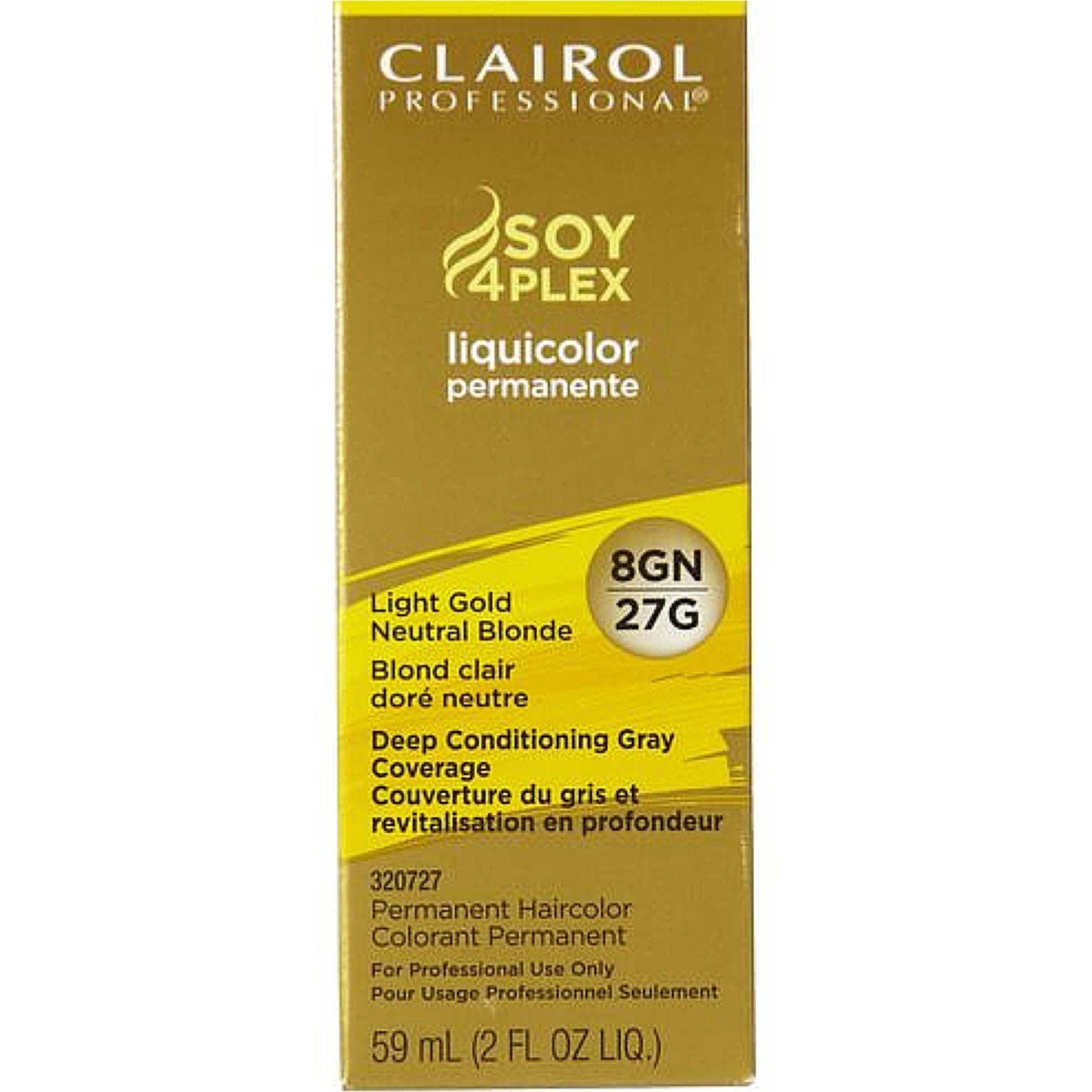 Clairol Professional Soy4Plex 8GN/27G Light Gold Neutral Blonde LiquiColor Permanent Hair Color