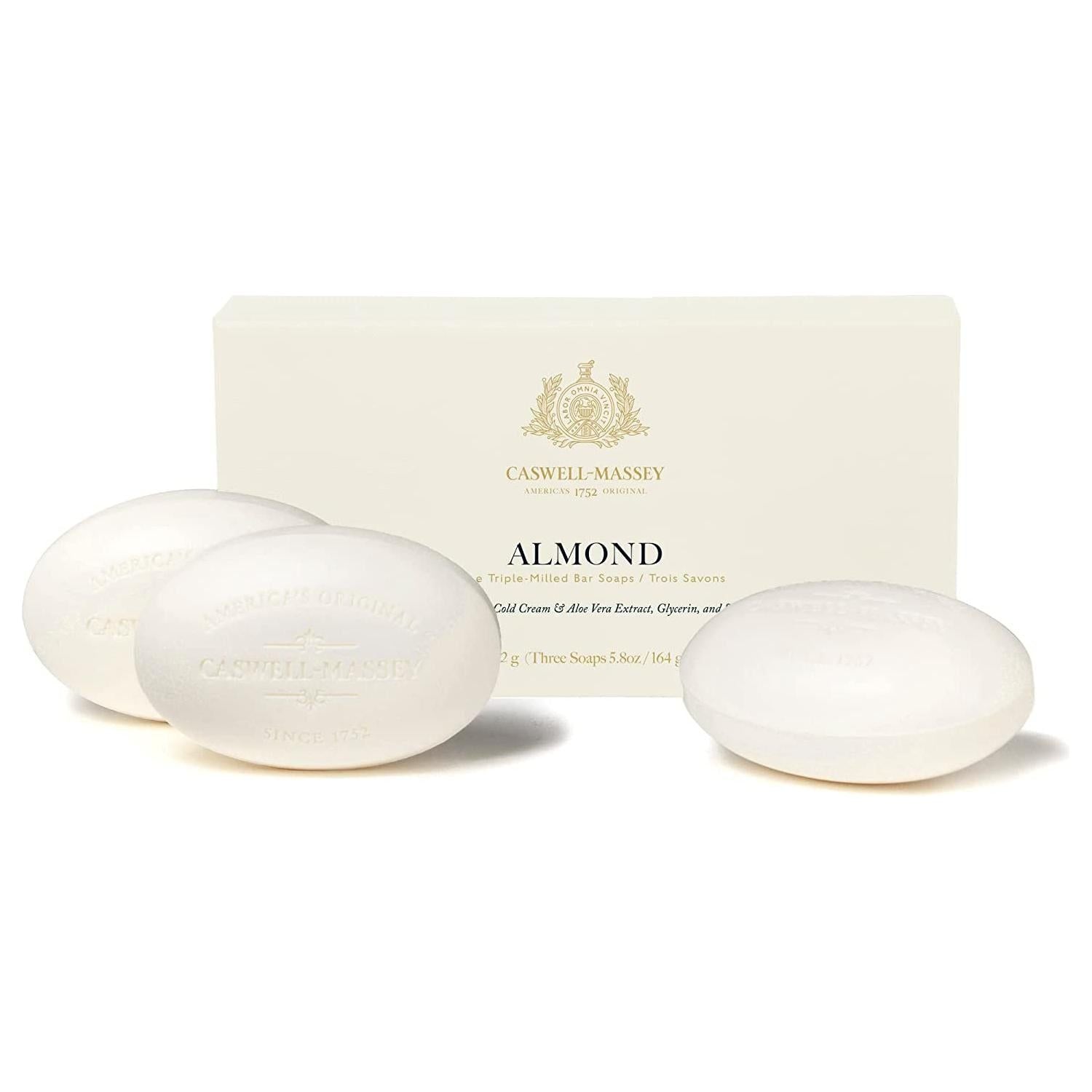Caswell Massey Almond Three-Soap Set 3-5.8 oz/164 gr