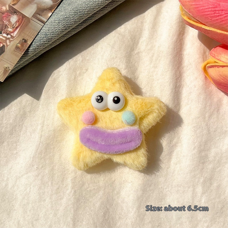 Girly Heart Plush Duckbill Clip