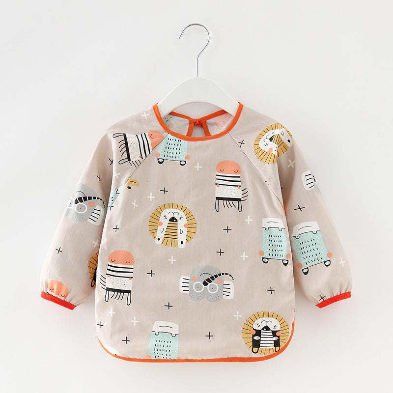 Baby Dinner Coverall Bib Spring And Autumn Long Sleeve Apron