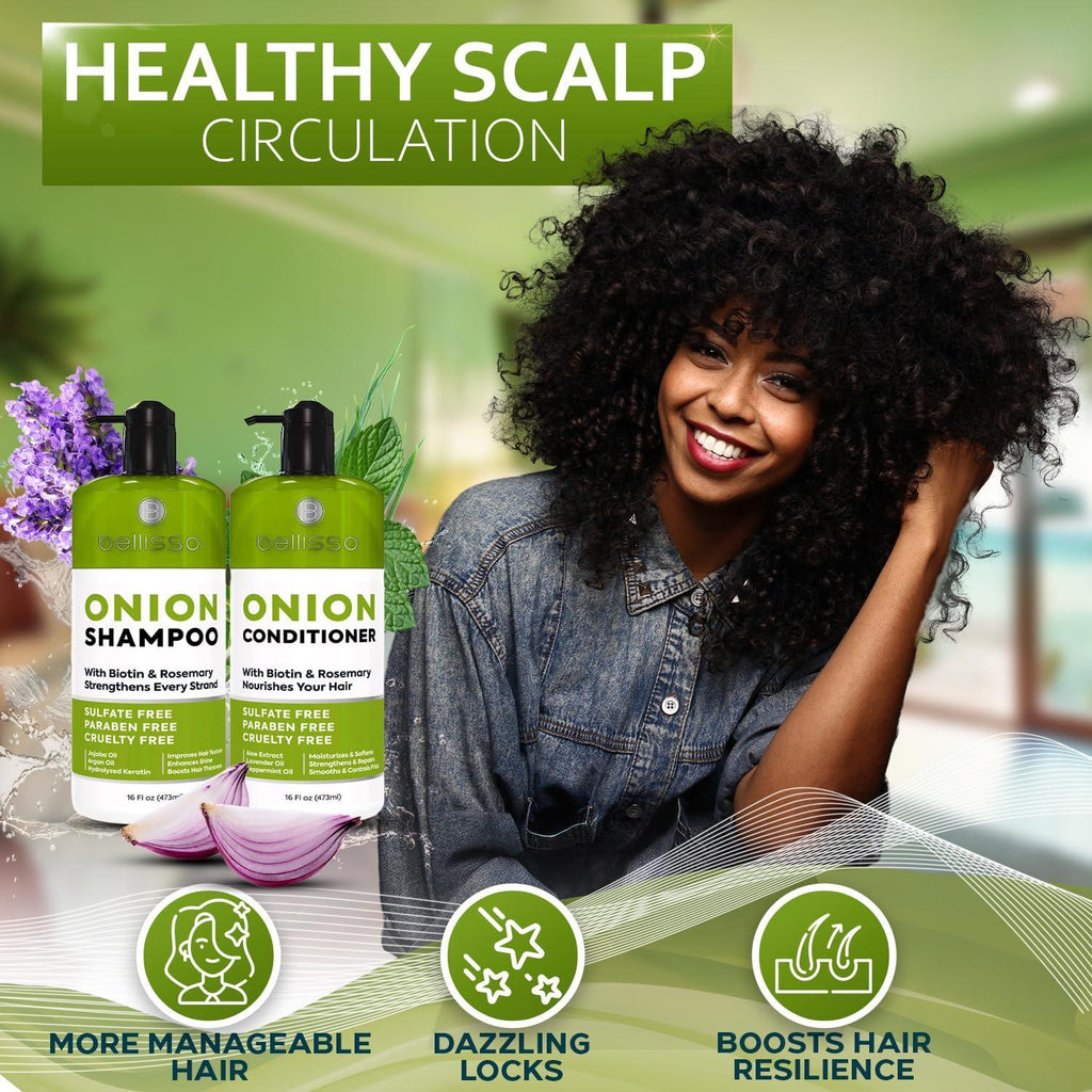 Onion Shampoo and Conditioner Set With Rosemary and Biotin Thickening Products