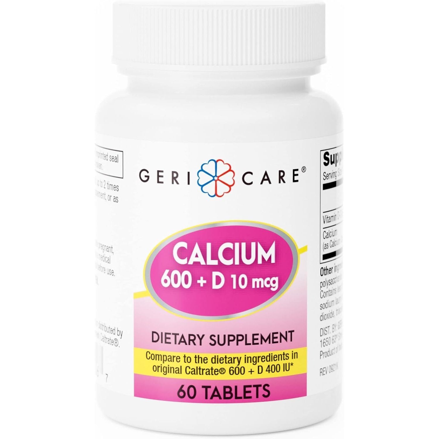 Geri-Care® Calcium/Vitamin D 600 mg - 10 mcg Tablet, 100 EA