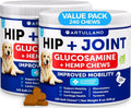 Hemp Hip & Joint Supplement for Dogs 240 Count 2-Pack Glucosamine Chondroitin & MSM
