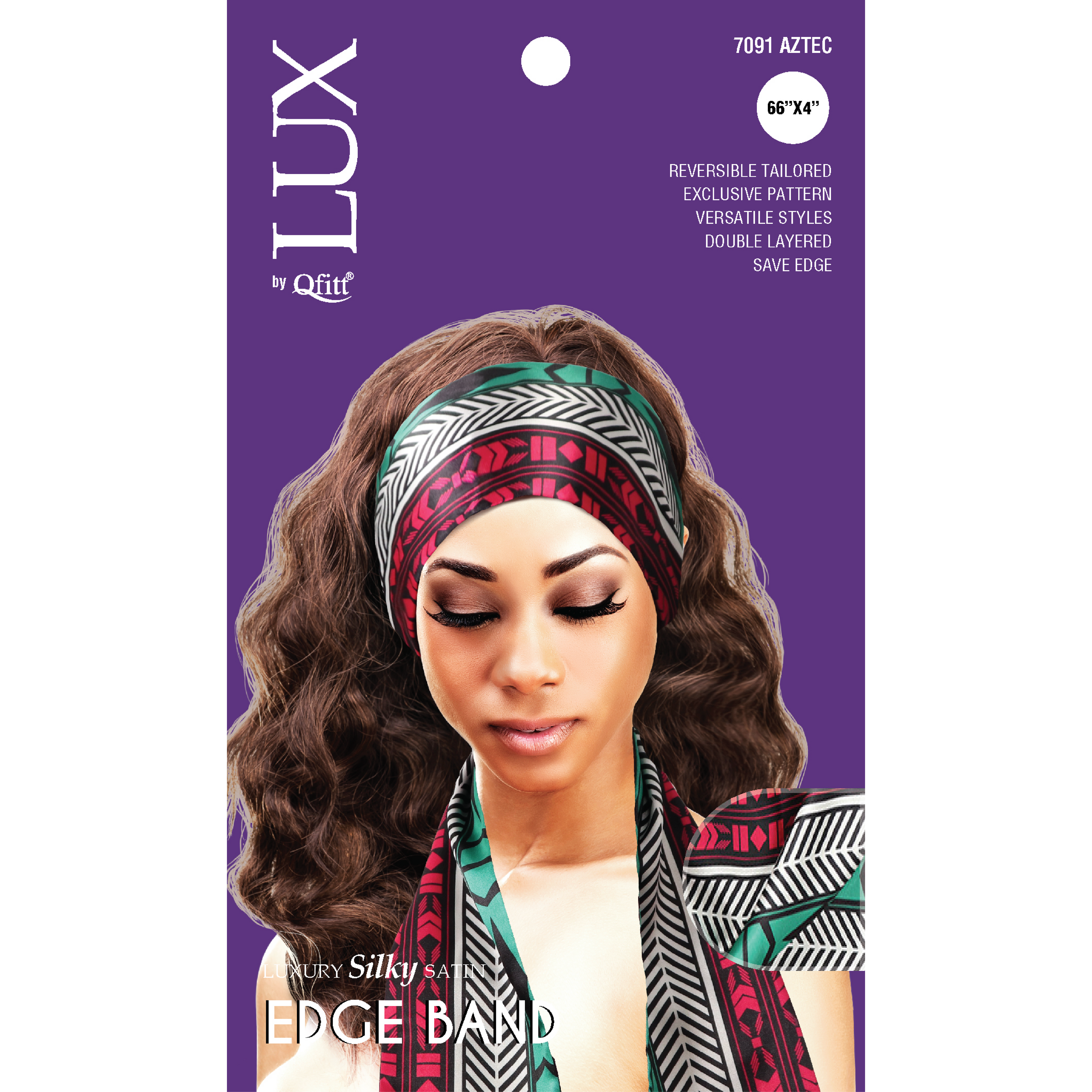 Lux by Qfitt Pattern Luxury Silky Satin Edge Band