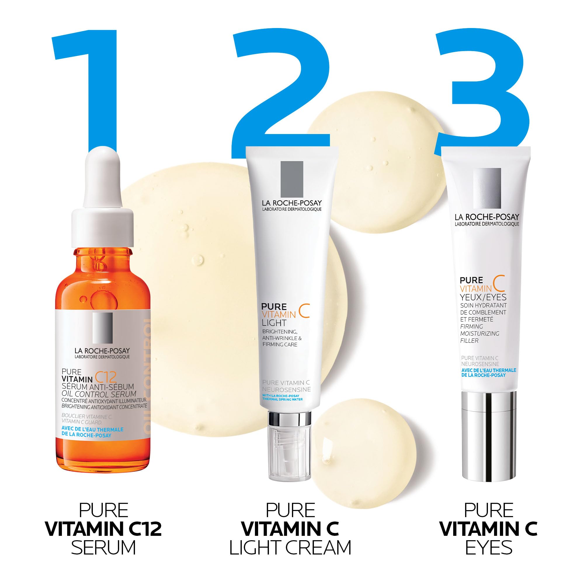 La Roche Posay Redermic C Anti-Wrinkle Cream for Normal to Combination Skin - Hydrating, Vitamin C Enriched Skincare