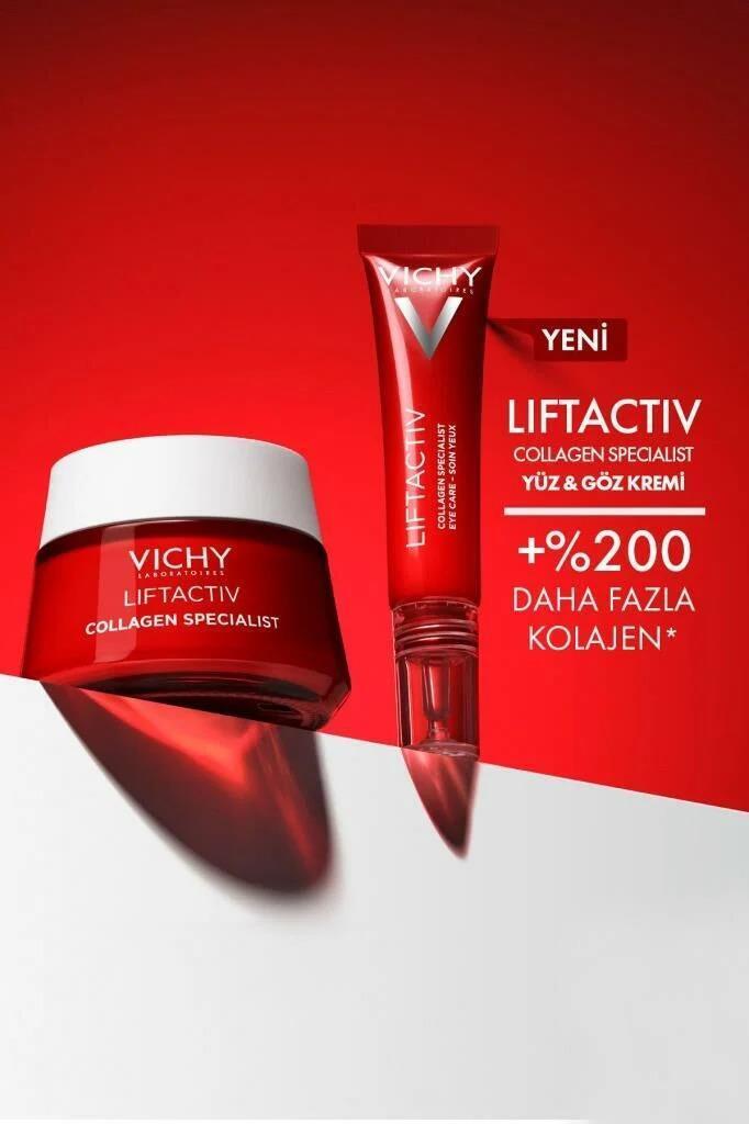 Vichy Liftactive Collagen Specialist Anti-Aging Eye Cream - Reduces Fine Lines & Wrinkles, 0.51 fl oz