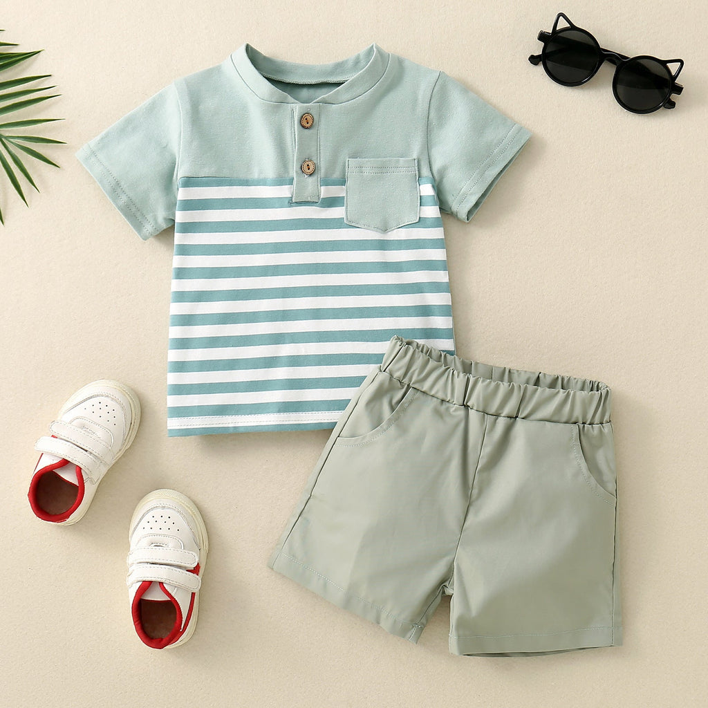 Infant Children Dried Slice Stitching Open Collar Suit