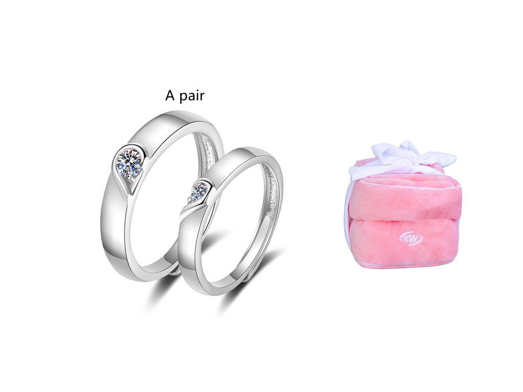 Couple Confession Ring Love Big Diamond Ring Doll Plush Ring Box