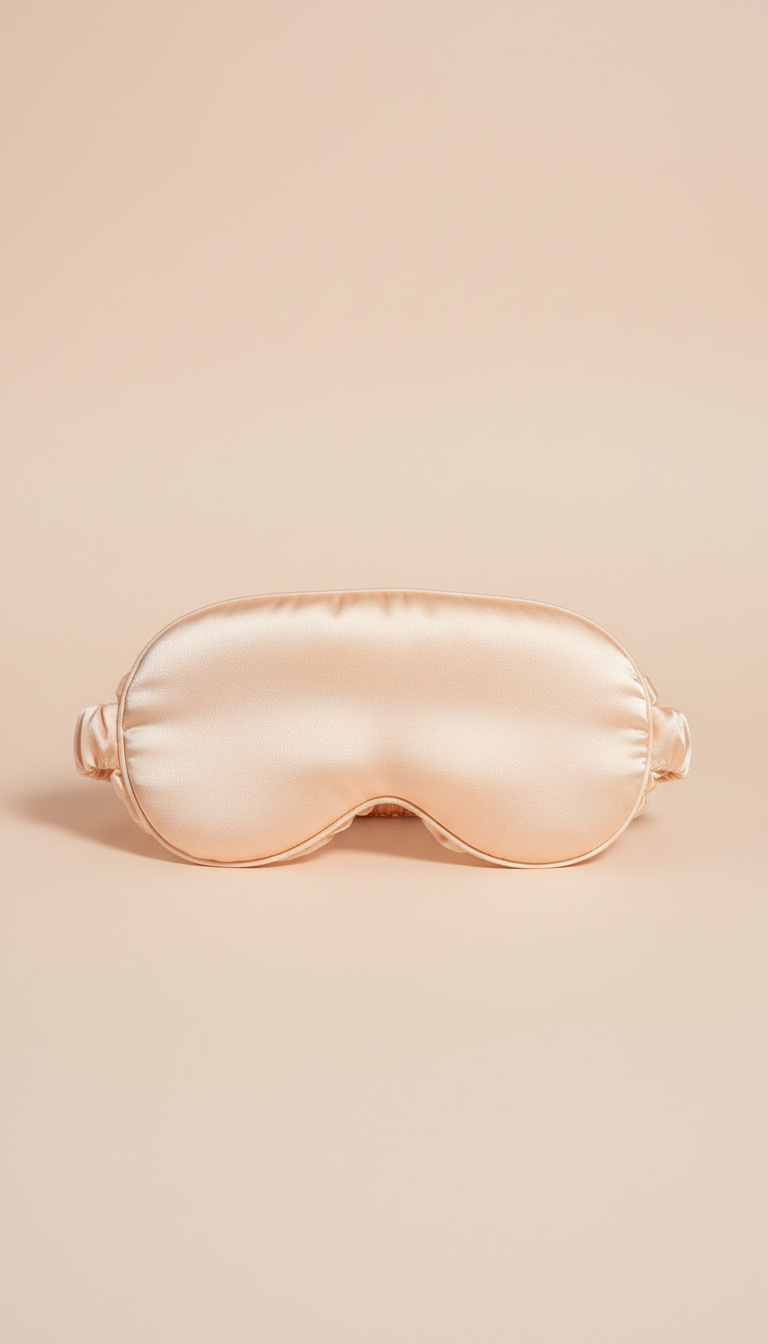 Silk Sleep Mask in Peach Cream