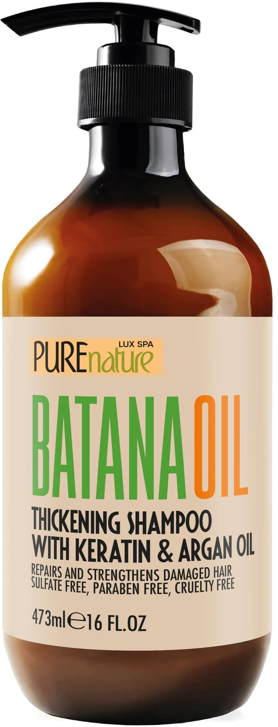 Batana Oil Shampoo 16 Fl Oz Sulfate Free Thickening Formula Paraben Free Volumizing Shampoo for Thinning Fine Hair Professional Volume Boosting Salon Care for Women and Men with Thin Hair
