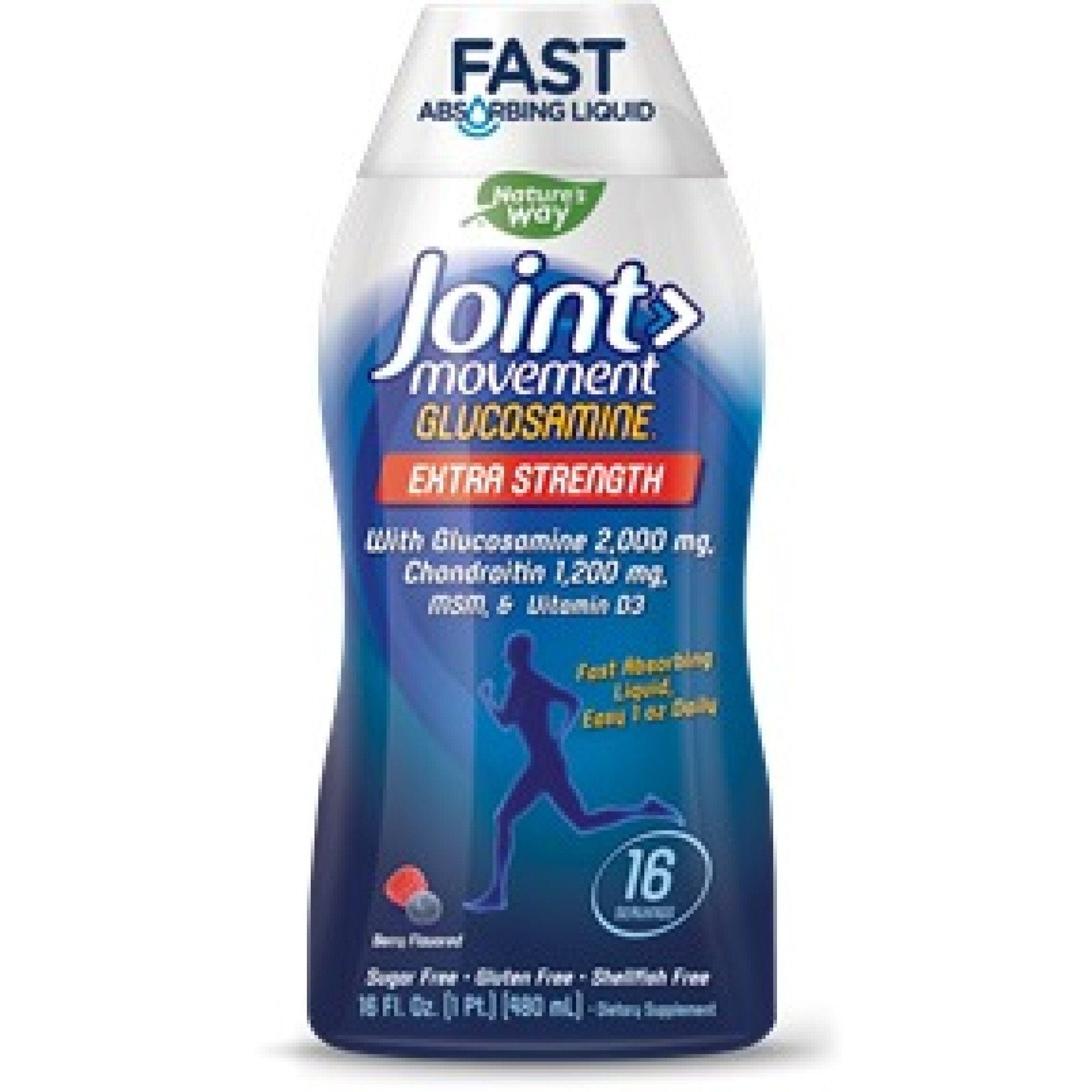 Nature's Way Wellesse Joint Movement Glucosamine, Liquid, Natural Berry, 16 Oz