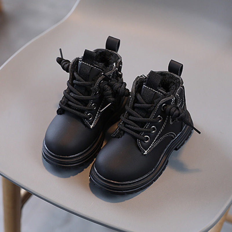 Baby Soft Bottom Short Boots High-top With Velvet Thickening Thermal Cotton Shoes