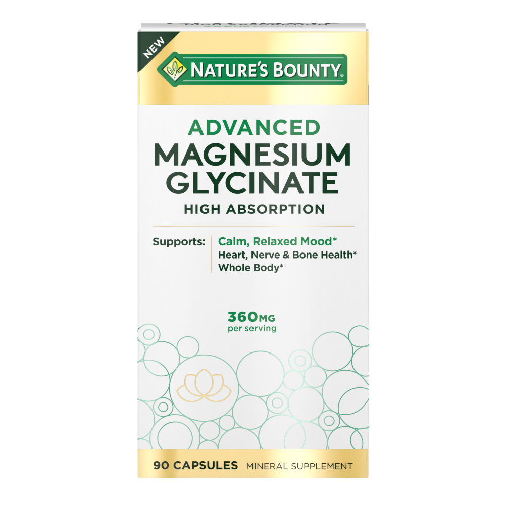 Nature's Bounty® Advanced Magnesium Glycinate 360 mg Capsule, 90 EA