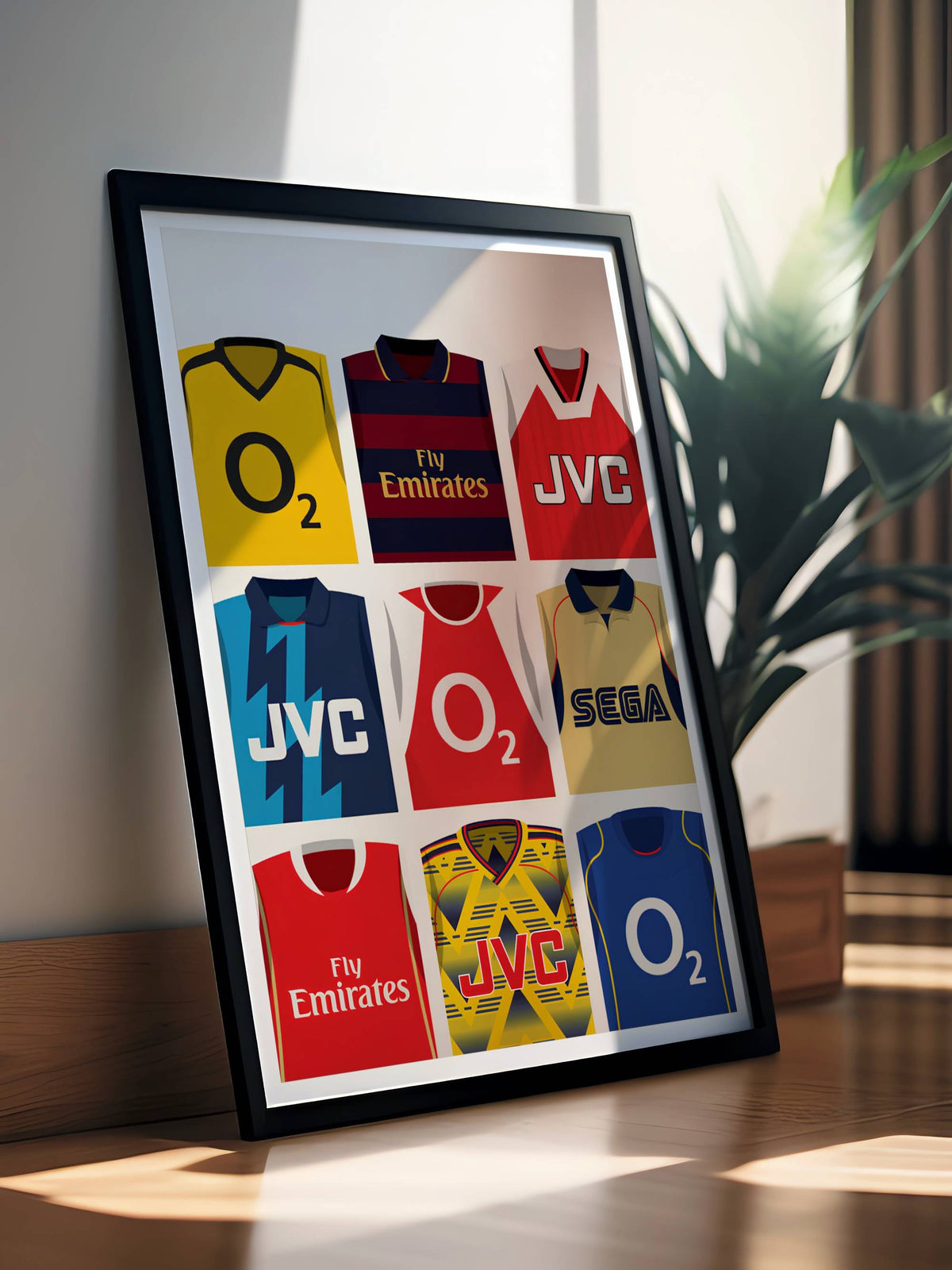 Arsenal FC Retro Kits Poster | Vintage Jersey Print