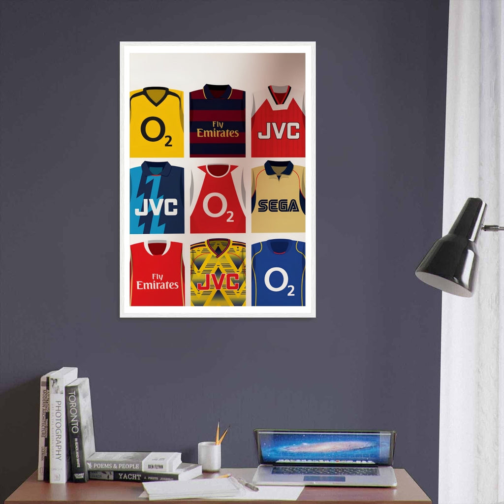 Arsenal FC Retro Kits Poster | Vintage Jersey Print
