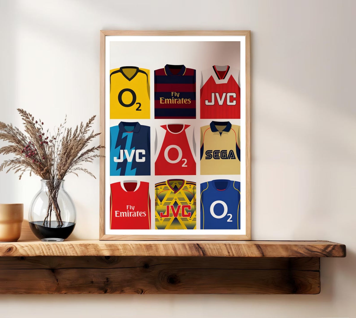Arsenal FC Retro Kits Poster | Vintage Jersey Print