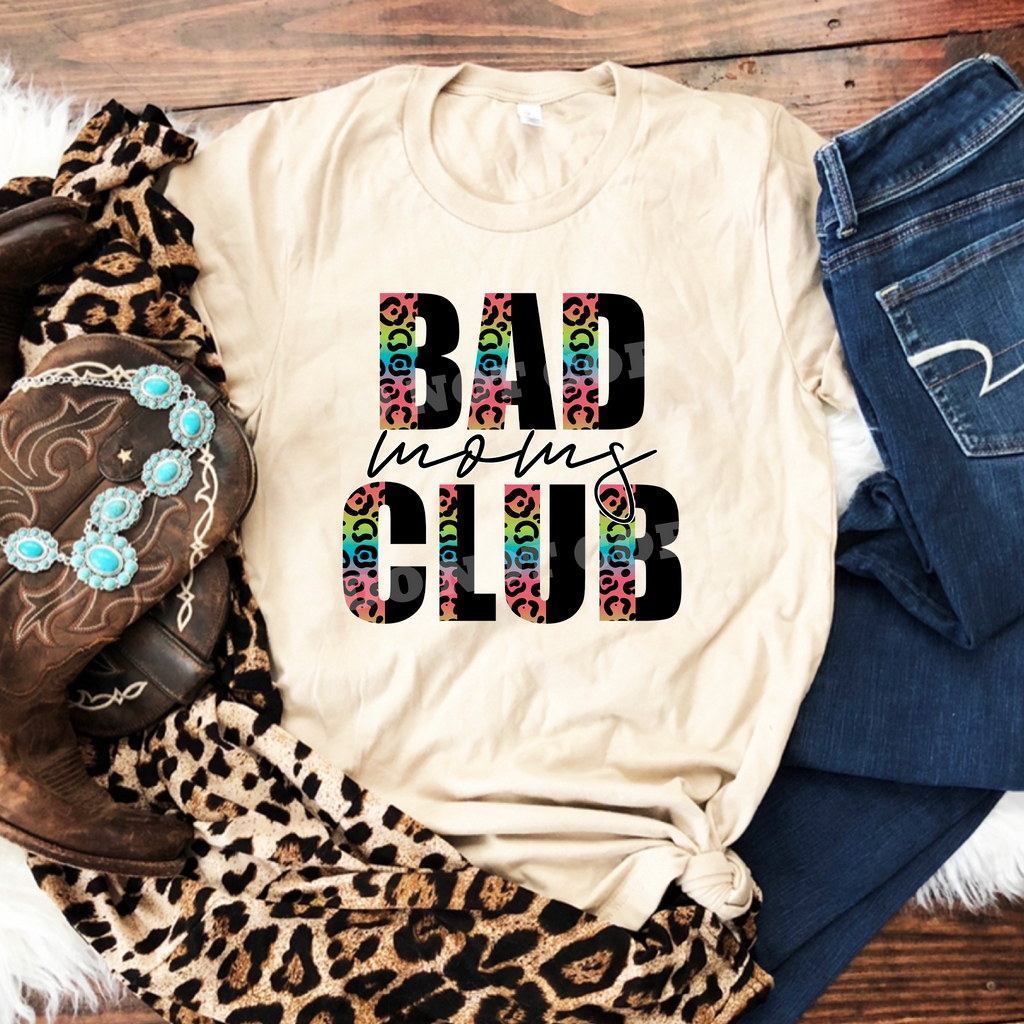 Bad Moms Club w/ 2 Tone Rainbow Leopard Print - 14 Style Options