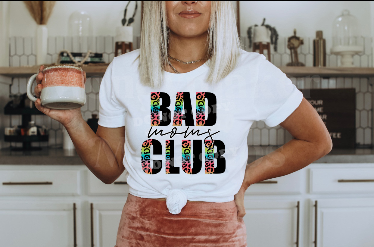 Bad Moms Club w/ 2 Tone Rainbow Leopard Print - 14 Style Options