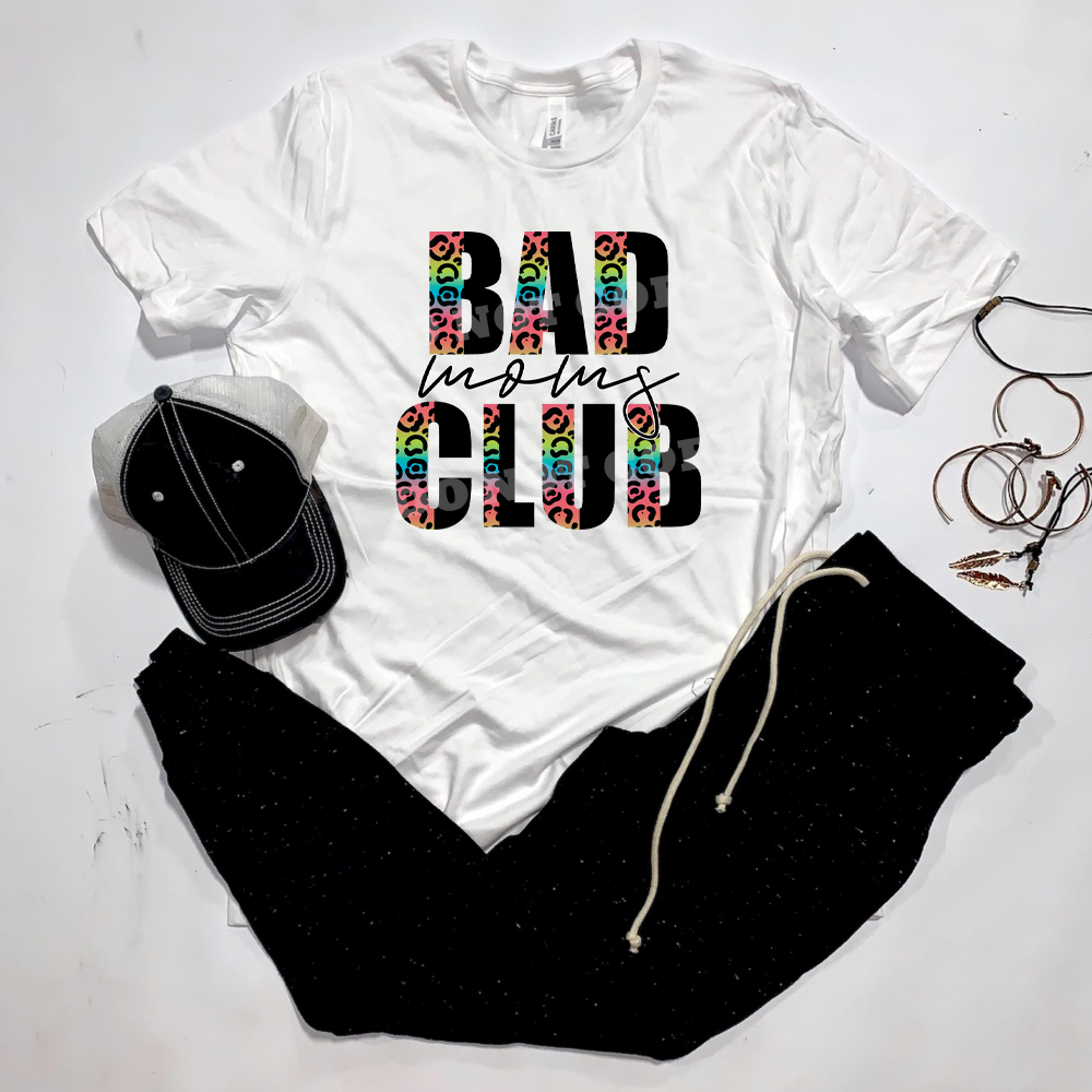 Bad Moms Club w/ 2 Tone Rainbow Leopard Print - 14 Style Options