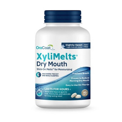 OraCoat XyliMelts for Dry Mouth Relief Slightly Sweet 80ct - New